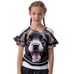 Dog Animal Puppy Pooch Pet Kids  Cut Out Flutter Sleeves by Semog4