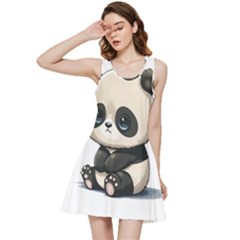 Cute Panda Bear Animal Cartoon Inside Out Racerback Dress