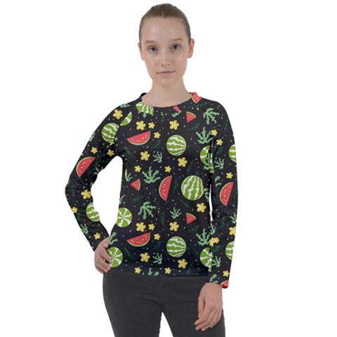 Watermelon Berries Patterns Pattern Women s Long Sleeve Raglan Tee by Semog4