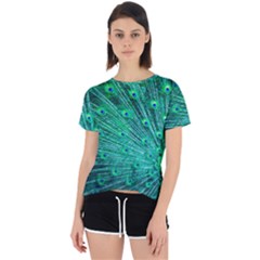 Green And Blue Peafowl Peacock Animal Color Brightly Colored Open Back Sport Tee by Semog4