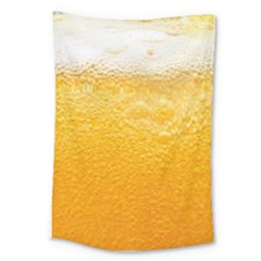 Texture Pattern Macro Glass Of Beer Foam White Yellow Large Tapestry by Semog4