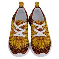 Abstract Gold Mandala Yellow Running Shoes by Semog4