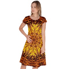 Abstract Gold Mandala Yellow Classic Short Sleeve Dress by Semog4