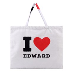 I Love Edward Zipper Large Tote Bag by ilovewhateva