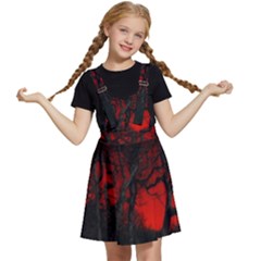 Dark Forest Jungle Plant Black Red Tree Kids  Apron Dress by Semog4