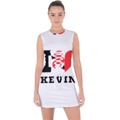 I Love Kevin Lace Up Front Bodycon Dress by ilovewhateva