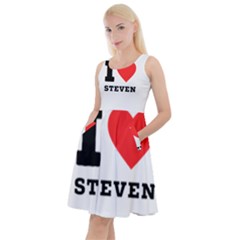 I Love Steven Knee Length Skater Dress With Pockets by ilovewhateva