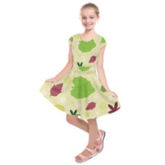 Leaves-140 Kids  Short Sleeve Dress by nateshop
