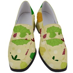 Leaves-140 Women s Chunky Heel Loafers by nateshop