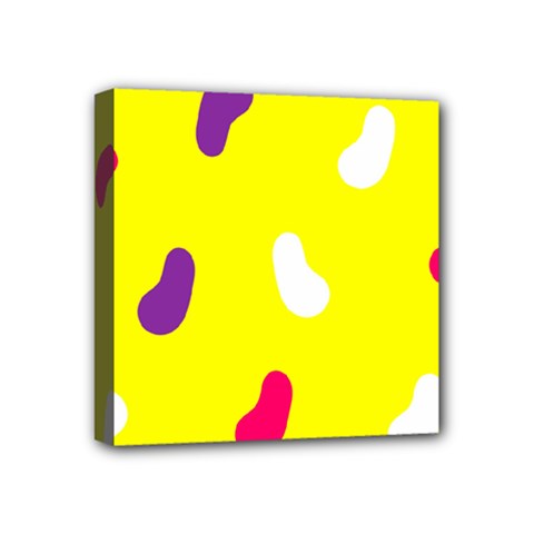 Pattern-yellow - 1 Mini Canvas 4  X 4  (stretched) by nateshop