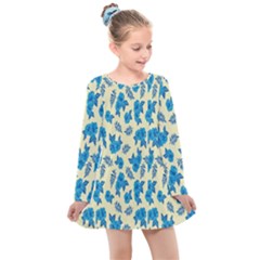 Rose-blue Kids  Long Sleeve Dress by nateshop