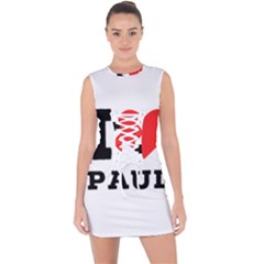 I Love Paul Lace Up Front Bodycon Dress by ilovewhateva