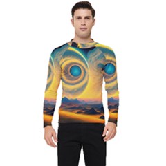 Ai Generated Surrealist Fantasy Dream Moon Space Men s Long Sleeve Rash Guard by Jancukart