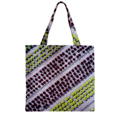 Field Agriculture Farm Stripes Diagonal Pattern Zipper Grocery Tote Bag by Jancukart