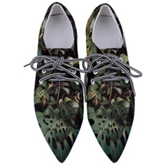 Tropical Leaves Leaf Foliage Monstera Nature Home Pointed Oxford Shoes by Jancukart