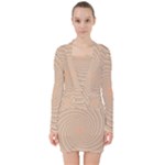 Background Spiral Abstract Template Swirl Whirl V-neck Bodycon Long Sleeve Dress