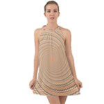 Background Spiral Abstract Template Swirl Whirl Halter Tie Back Chiffon Dress