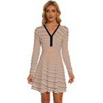 Background Spiral Abstract Template Swirl Whirl Long Sleeve Deep V Mini Dress 
