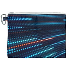 Orange Blue Dot Dots Lines Abstract Abstract Digital Art Canvas Cosmetic Bag (xxl)