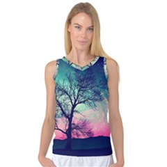 Tree Abstract Field Galaxy Night Nature Women s Basketball Tank Top