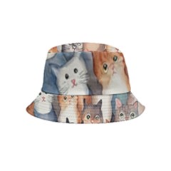 Cats Watercolor Pet Animal Mammal Bucket Hat (kids) by Jancukart