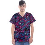 Grafitti Graffiti Abstract Artwork Digital Men s V-Neck Scrub Top