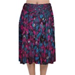 Grafitti Graffiti Abstract Artwork Digital Velvet Flared Midi Skirt