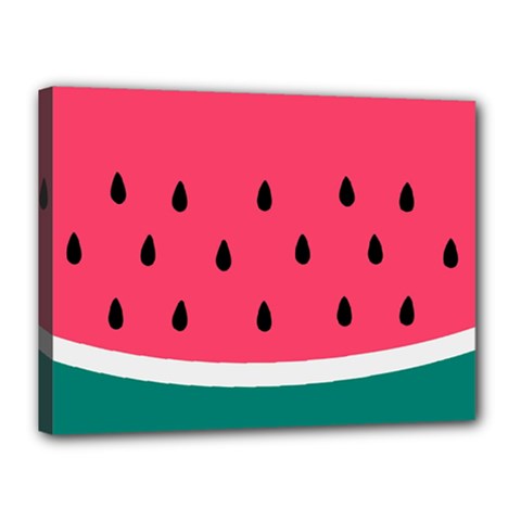 Watermelon Fruit Pattern Canvas 16  X 12  (stretched) by Semog4