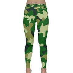 Green Military Background Camouflage Classic Yoga Leggings by Semog4