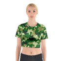 Green Military Background Camouflage Cotton Crop Top View1