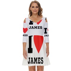 I Love James Shoulder Cut Out Zip Up Dress by ilovewhateva