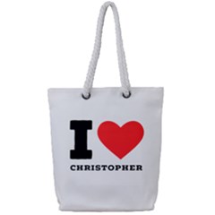 I Love Christopher  Full Print Rope Handle Tote (small) by ilovewhateva