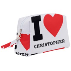 I Love Christopher  Wristlet Pouch Bag (large) by ilovewhateva