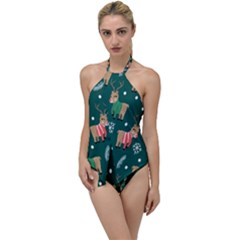 Cute Christmas Pattern Doodle Go With The Flow One Piece Swimsuit by Semog4