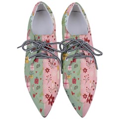 Flat Christmas Pattern Collection Pointed Oxford Shoes by Semog4