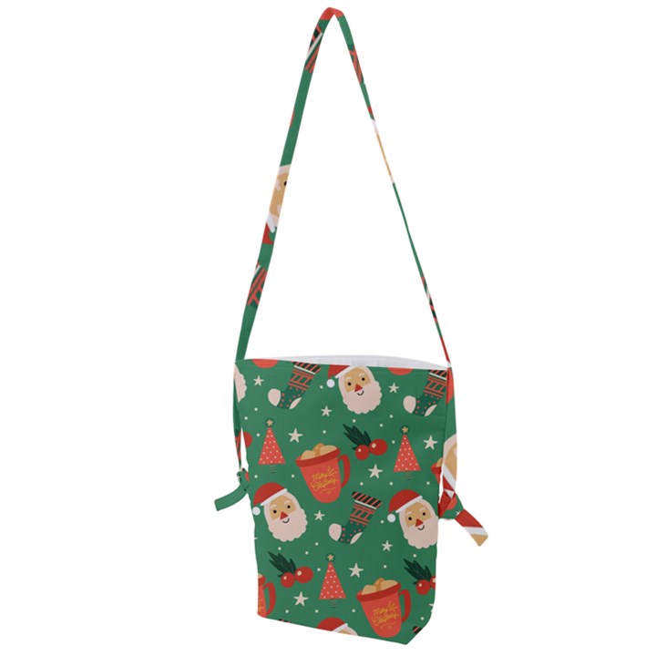 Colorful Funny Christmas Pattern Folding Shoulder Bag