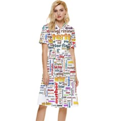Writing Author Motivation Words Button Top Knee Length Dress by Semog4