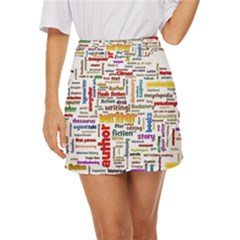 Writing Author Motivation Words Mini Front Wrap Skirt by Semog4