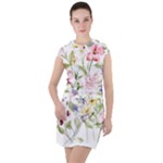 bunch of flowers Drawstring Hooded Dress