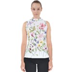 bunch of flowers Mock Neck Shell Top