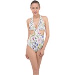 bunch of flowers Halter Front Plunge Swimsuit