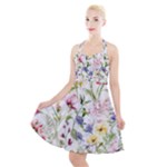 bunch of flowers Halter Party Swing Dress 