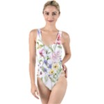 bunch of flowers High Leg Strappy Swimsuit