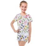 bunch of flowers Kids  Mesh Tee and Shorts Set