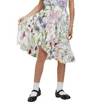 bunch of flowers Kids  Ruffle Flared Wrap Midi Skirt