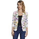 bunch of flowers Women s One-Button 3/4 Sleeve Short Jacket