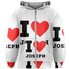 I Love Joseph Kids  Zipper Hoodie Without Drawstring by ilovewhateva