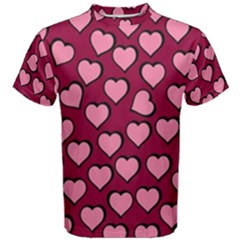 Pattern Pink Abstract Heart Love Men s Cotton Tee
