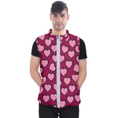 Pattern Pink Abstract Heart Love Men s Puffer Vest