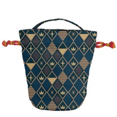 Background Non Seamless Pattern Drawstring Bucket Bag